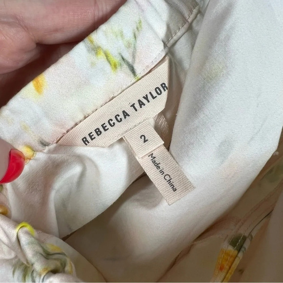 Rebecca Taylor Pink Floral‎ Ruffle Halter Top - Picture 4 of 6